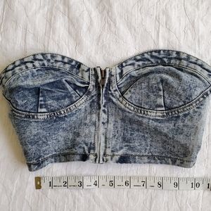 Acid wash denim top and pants